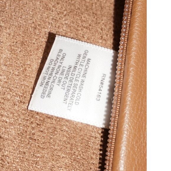 Tan Faux Leather Skirt Women’s Size Medium Belted High Waist Mod Chic - Picture 6 of 6